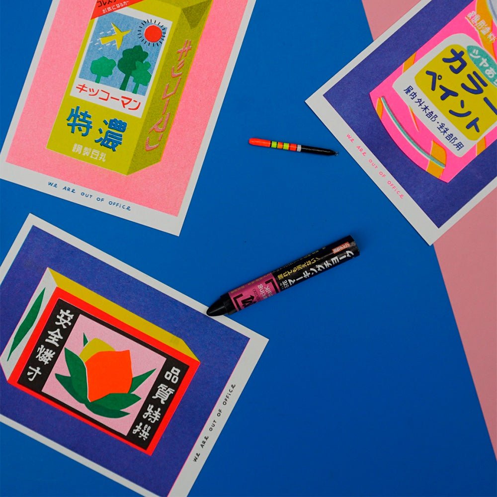 Risographie de boîtes d'allumettes japonaises