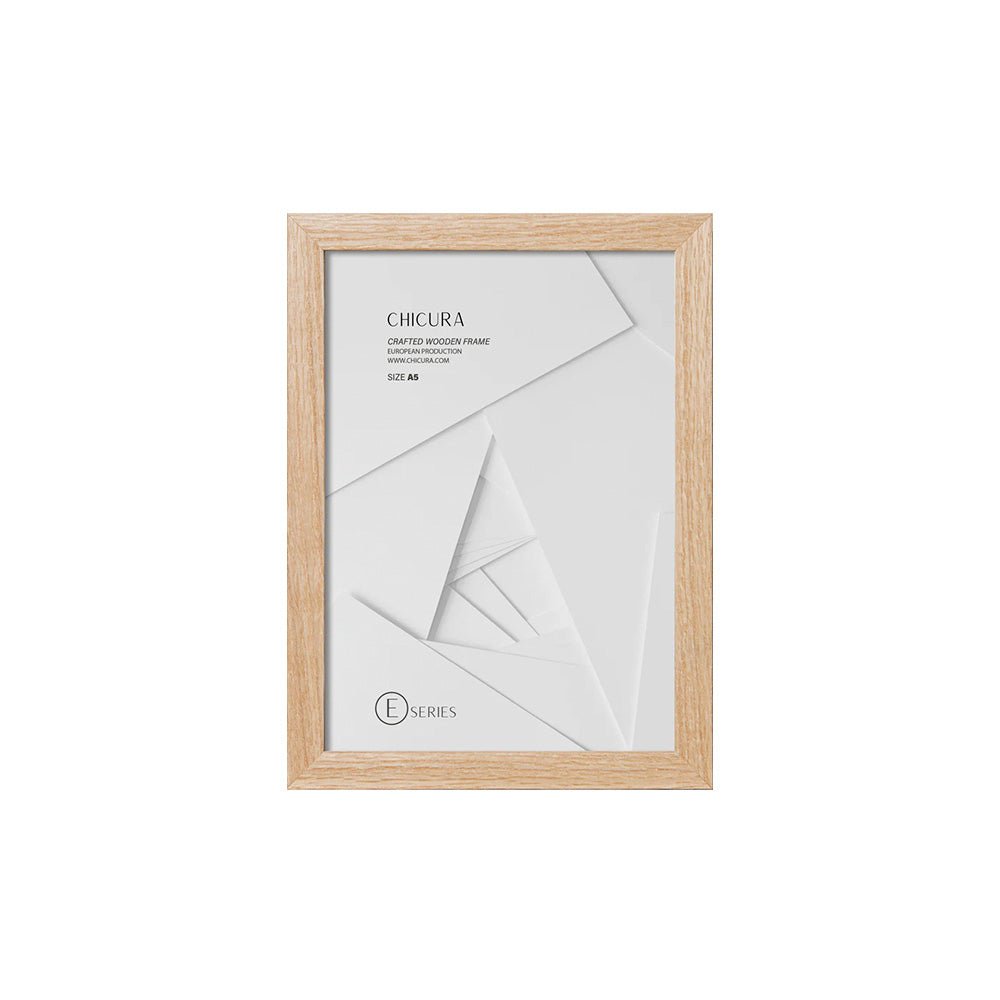 Marco de Madera E A5 Roble - Acrílico Antirreflejos Premium