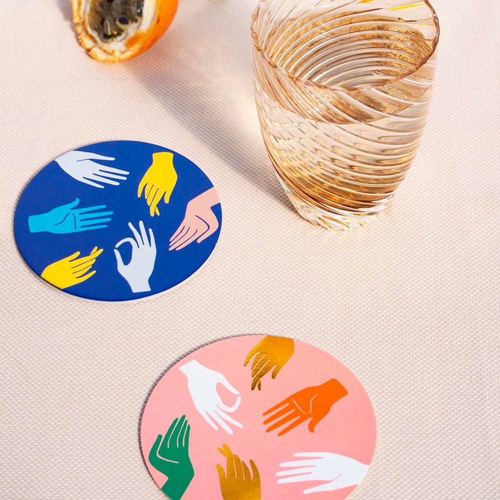 Cockatail Coasters Hamsa Doblue Side (set of 12)