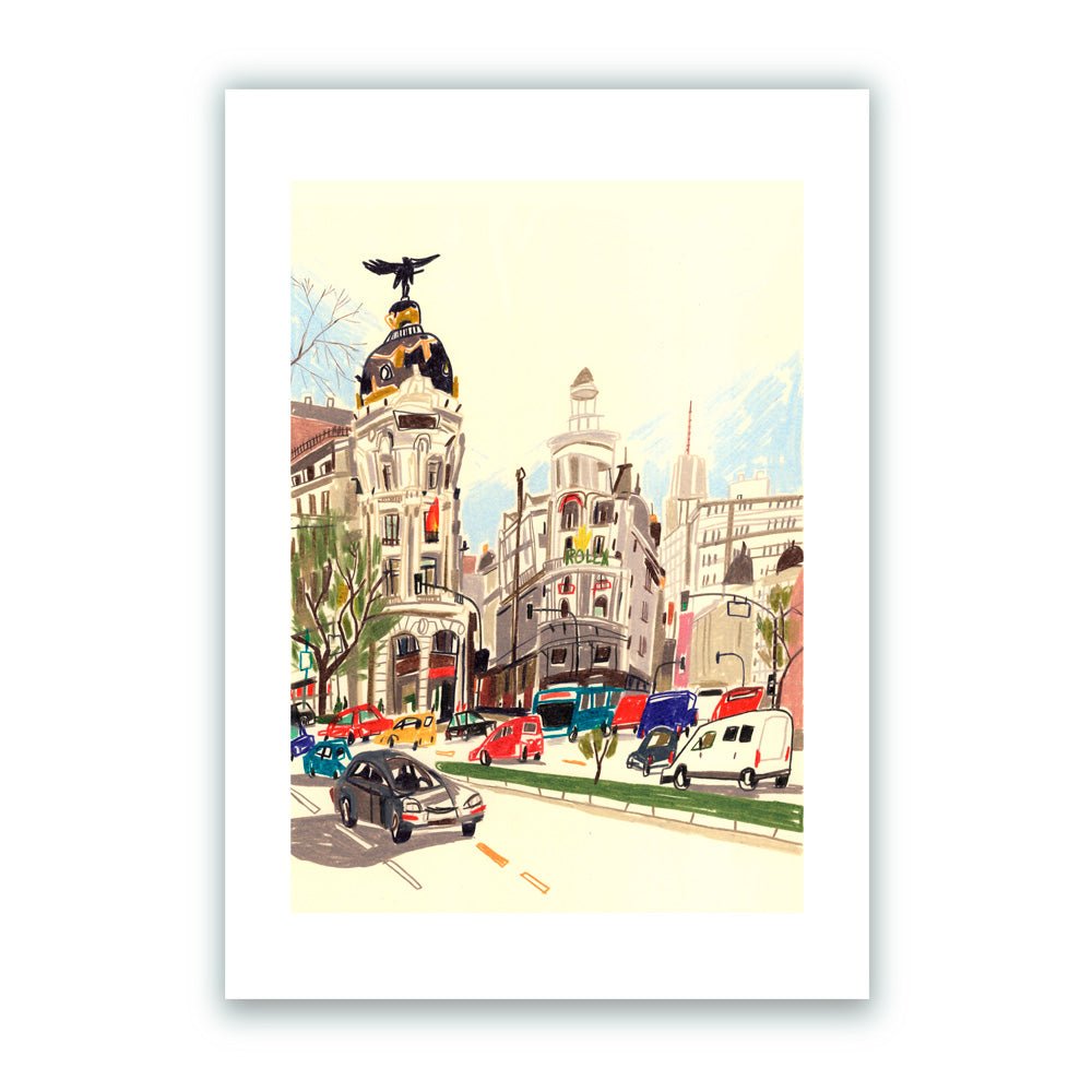 Intersection des rues Alcalá et Gran Vía Impression Giclée