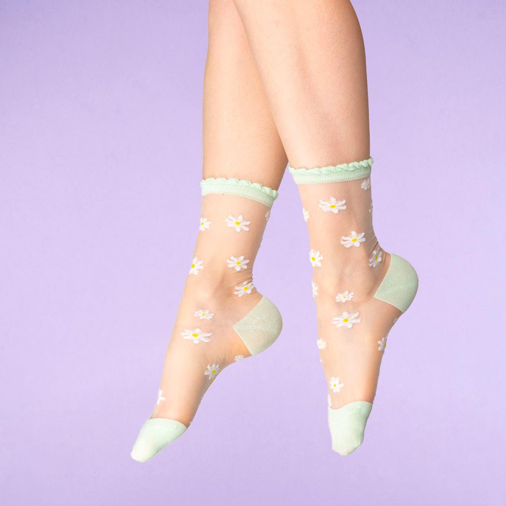 Calcetines Transparentes Margaritas