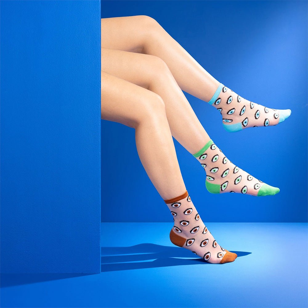 Calcetines Transparentes Ojo Azul