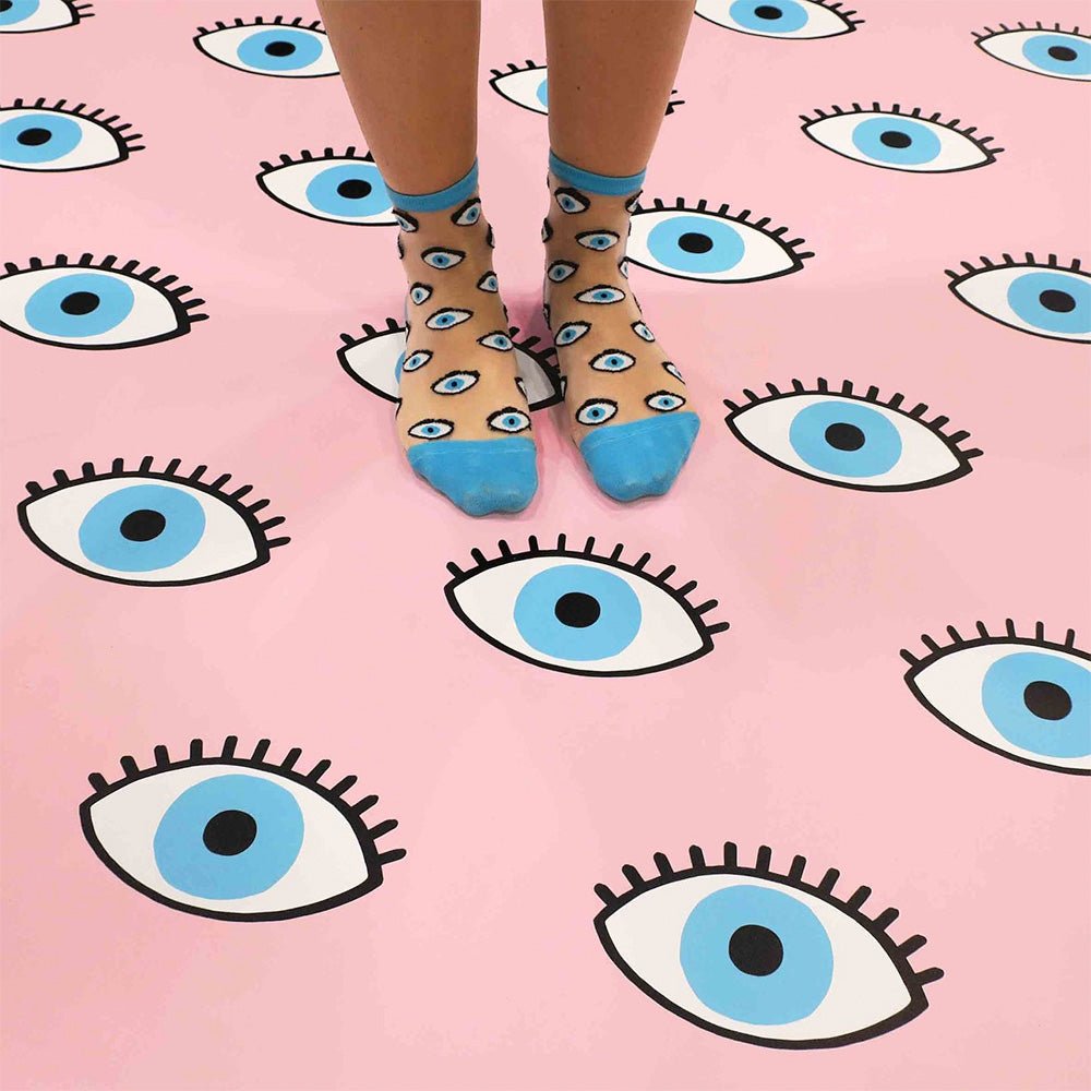 Calcetines Transparentes Ojo Azul