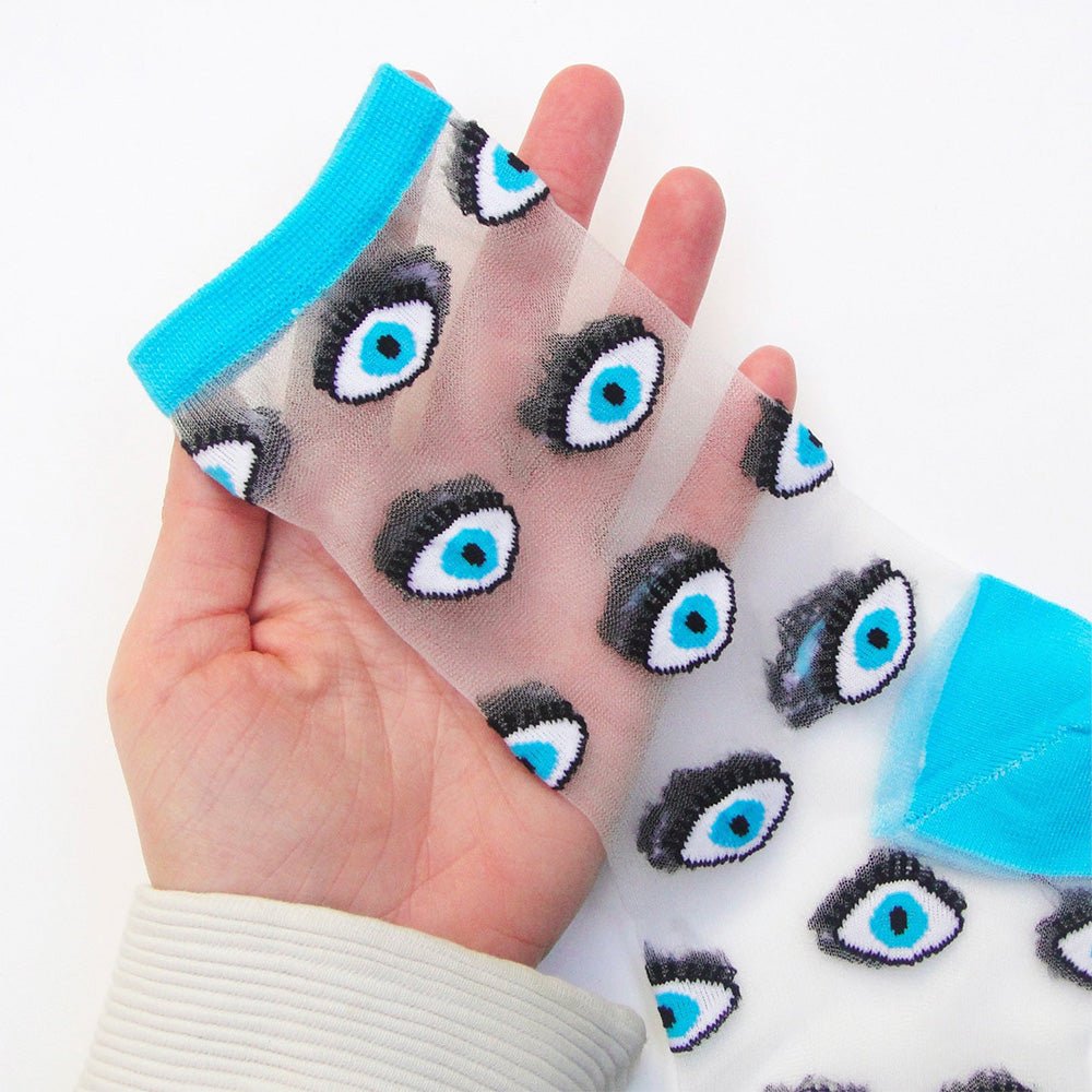 Calcetines Transparentes Ojo Azul