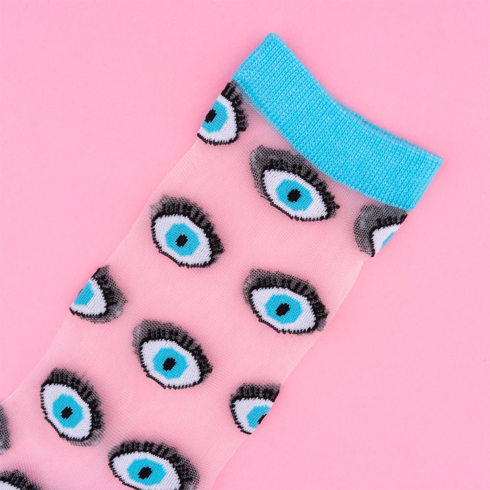 Calcetines Transparentes Ojo Azul