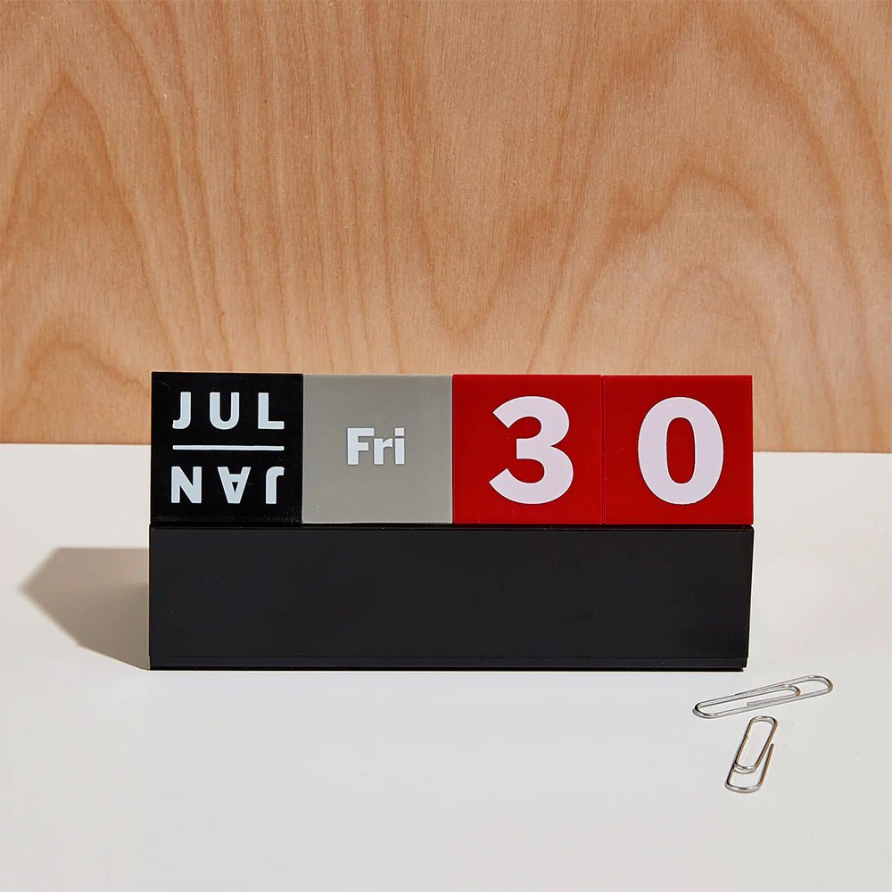 Calendario Perpetuo Cubes - Rojo / Gris / Negro