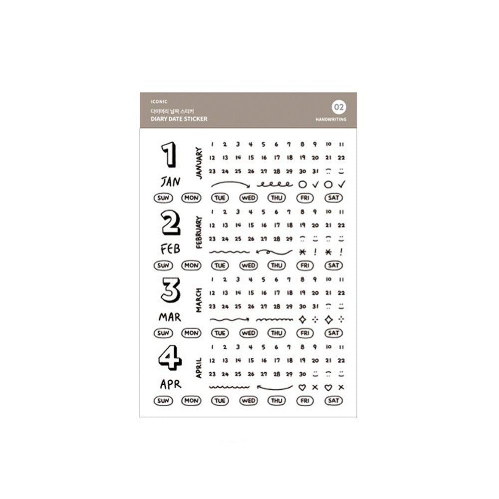 Pegatinas Calendario 02 Escritura a Mano