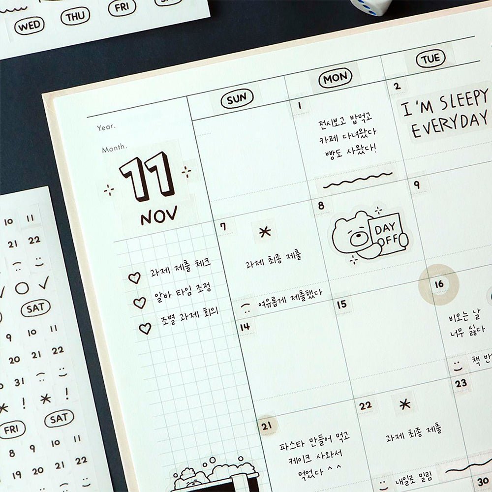 Pegatinas Calendario 02 Escritura a Mano