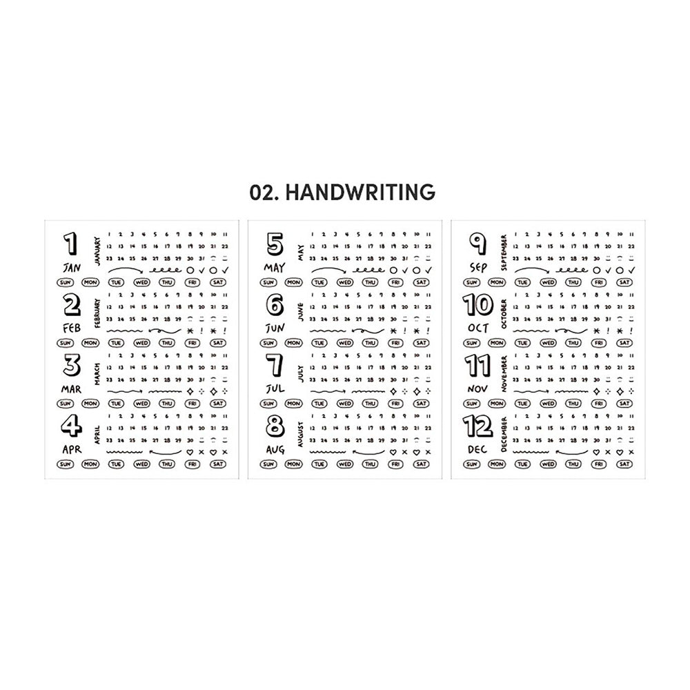 Pegatinas Calendario 02 Escritura a Mano