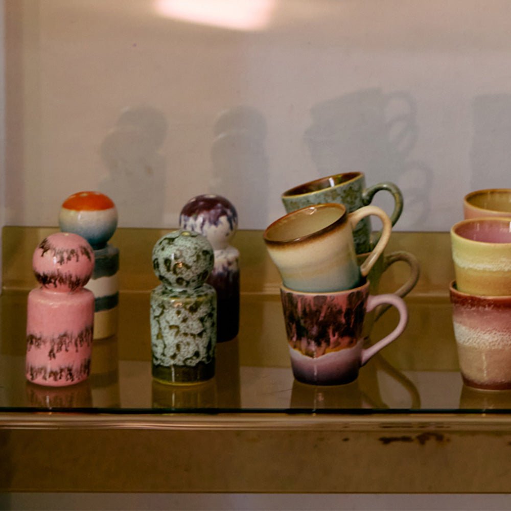 70s Ceramics: Espresso Mugs - Brutalism (set de 4)