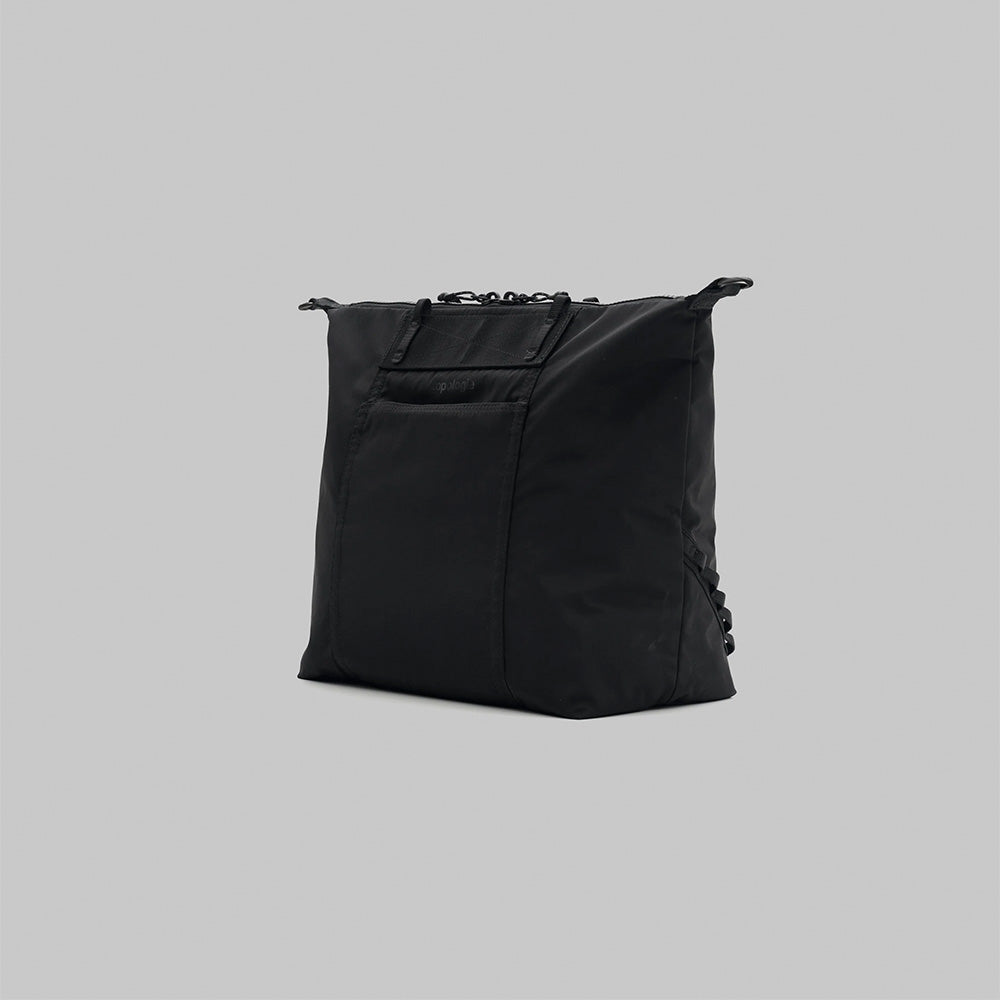 Explorer Tote Medium Black Tech Sateen