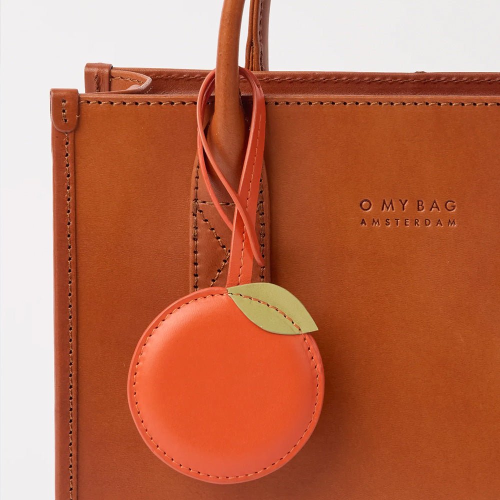 Bijou de sac orange - Cuir classique mandarine