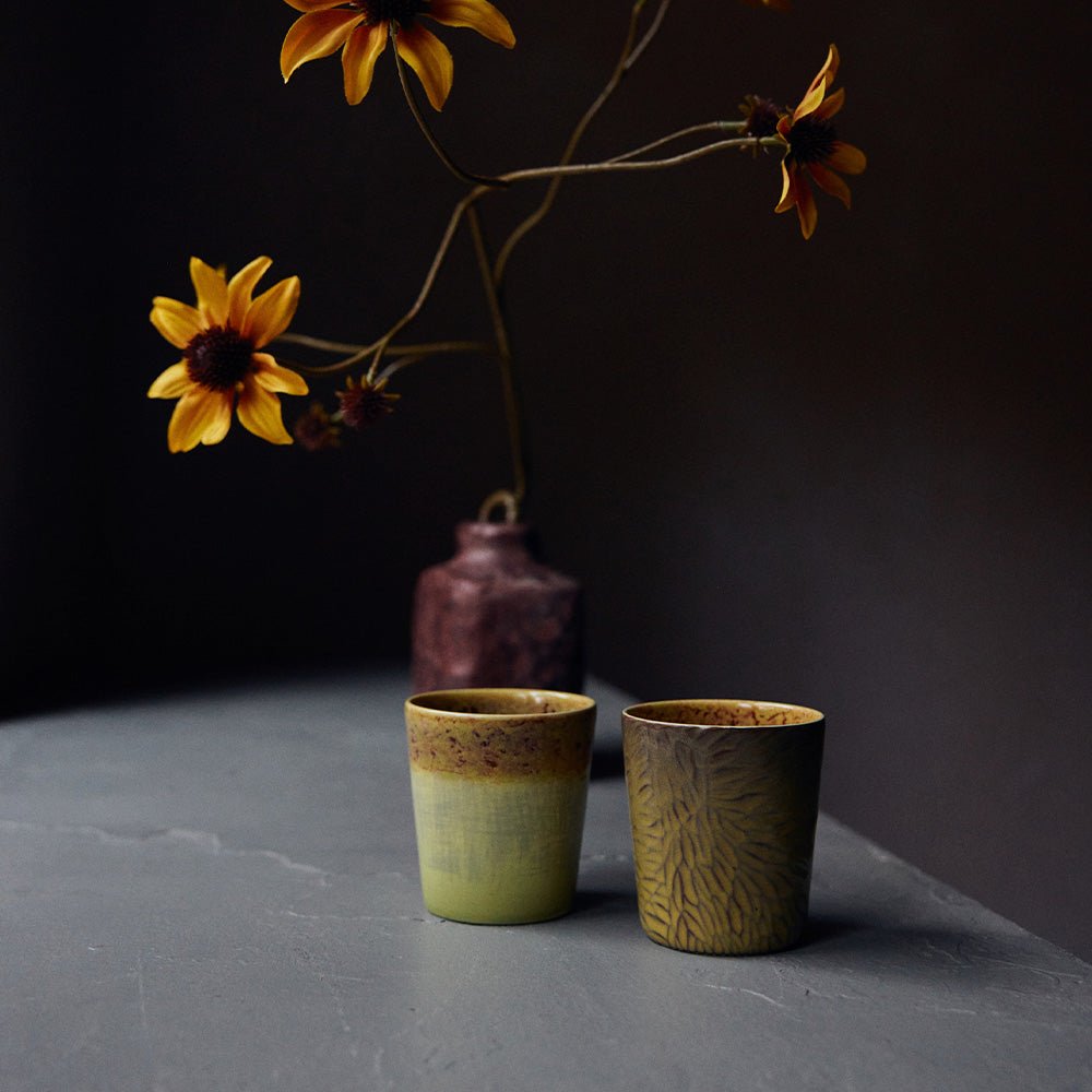 70s Ceramics: Tazas de Café Van Gogh Girasoles (set de 2)