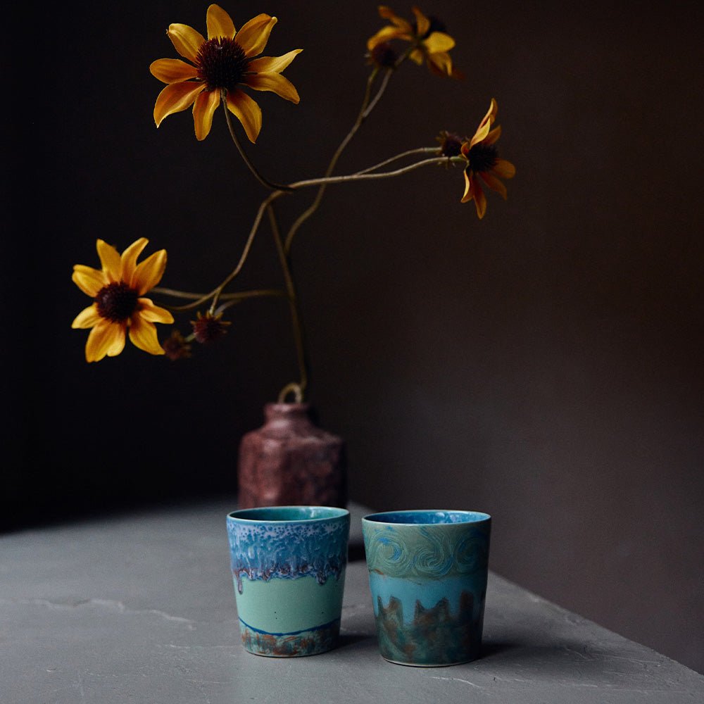 Céramiques des années 70 : Tasses à café Van Gogh Autoportrait (lot de 2)