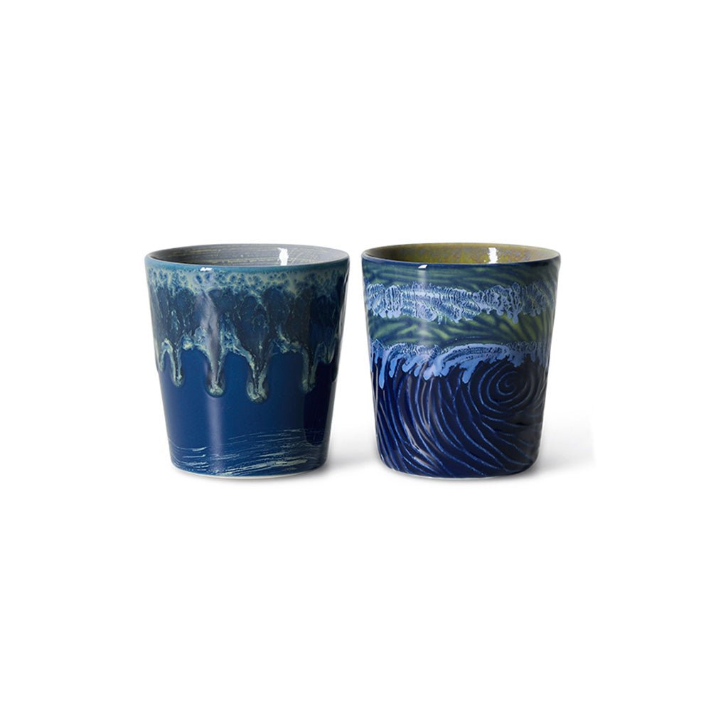 Céramique des années 70 : Tasses à café La Nuit étoilée de Van Gogh (lot de 2)