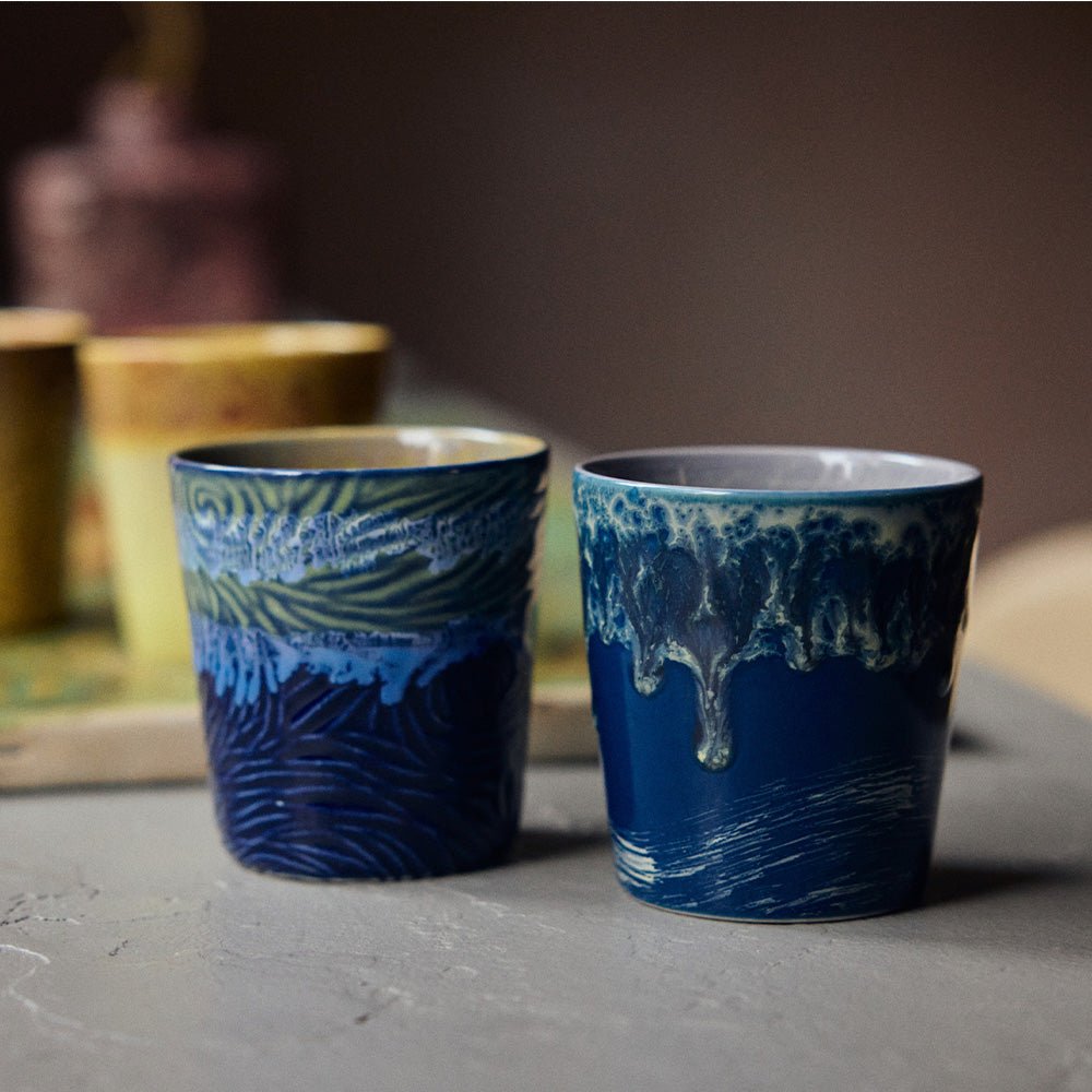 Céramique des années 70 : Tasses à café La Nuit étoilée de Van Gogh (lot de 2)