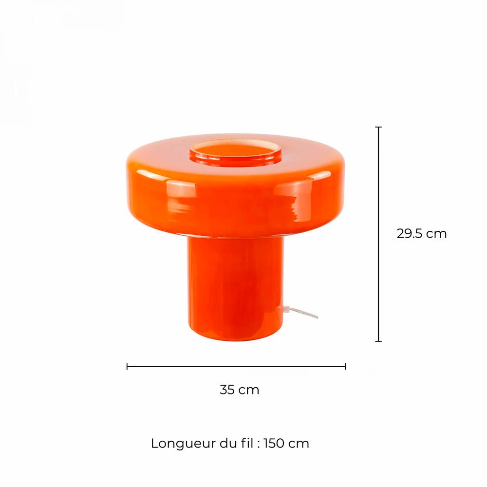 Lampe de table Maxi Foza en verre coloré et style rétro - Orange