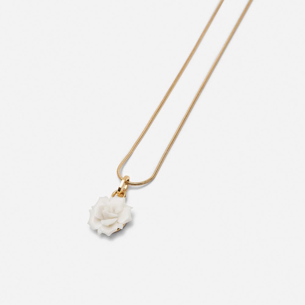 Collier Mini Rose Blanc