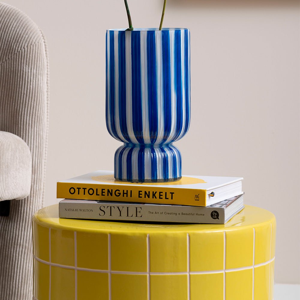 Side Table Retro Tiles Low Citrine Yellow