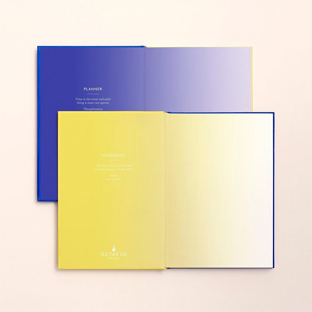 Cuaderno Planificador Doble Cara Amarillo/Azul
