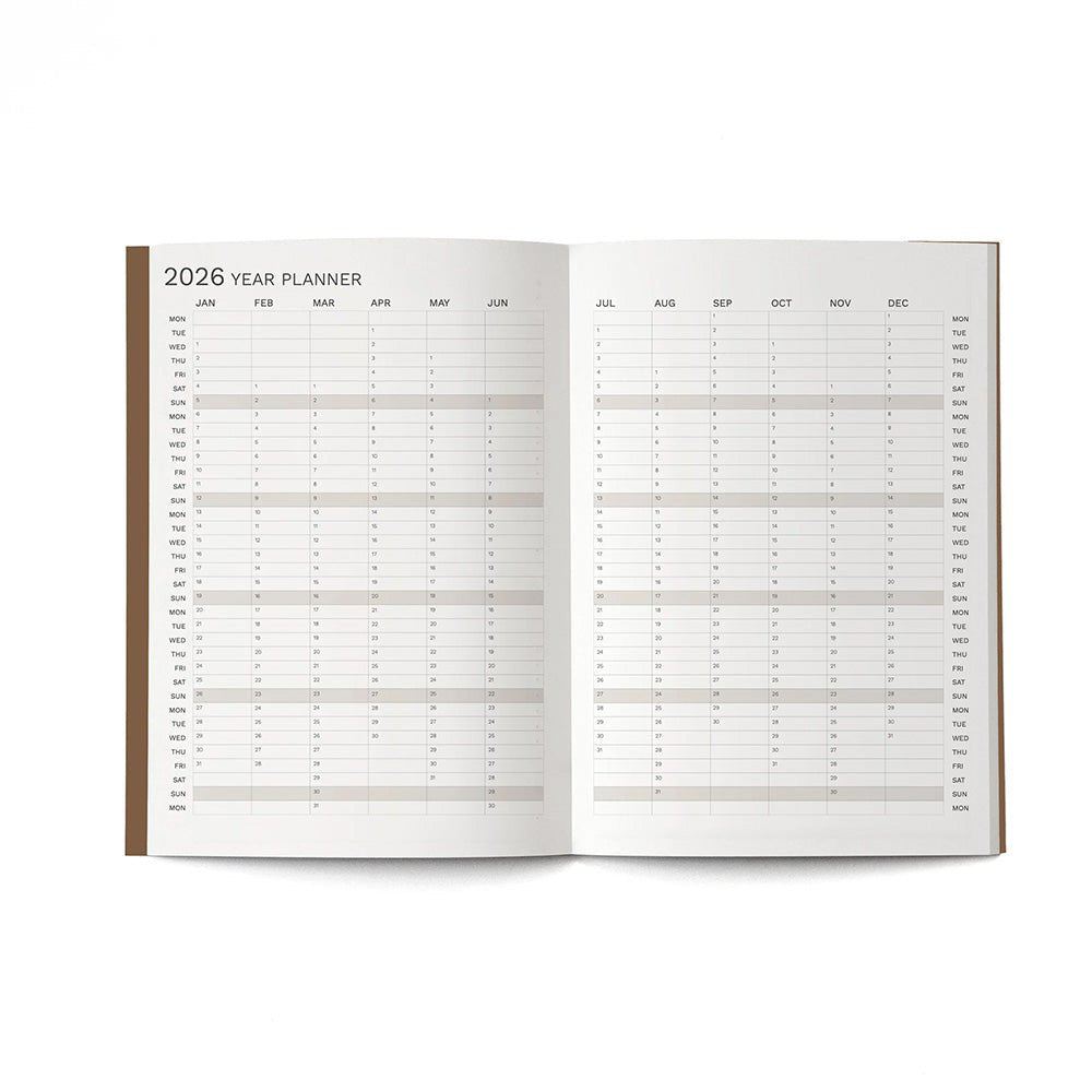 2026 Big Monthly Planner Plus Cappuccino A4