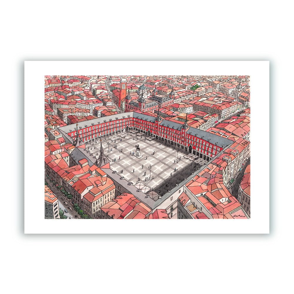 Plaza Mayor Vue Aérienne Impression Giclée