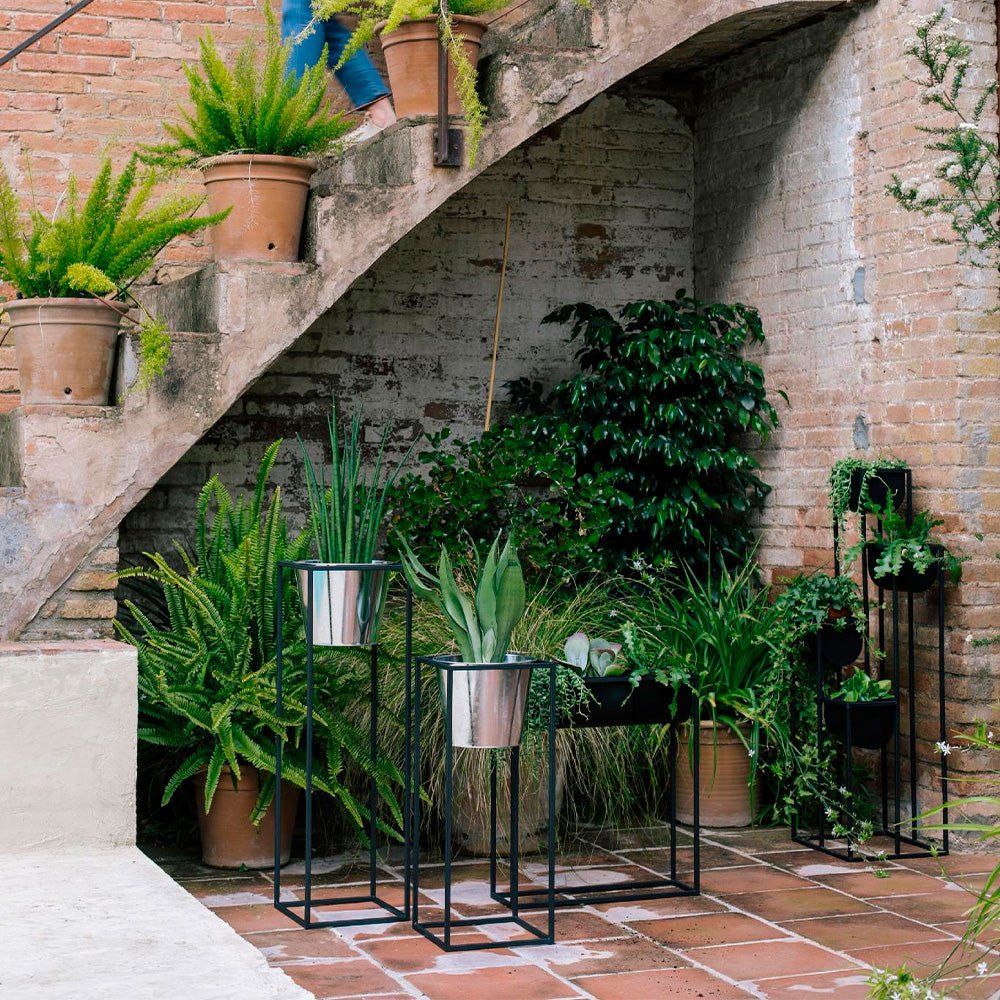 Soporte Plantas Metal Negro