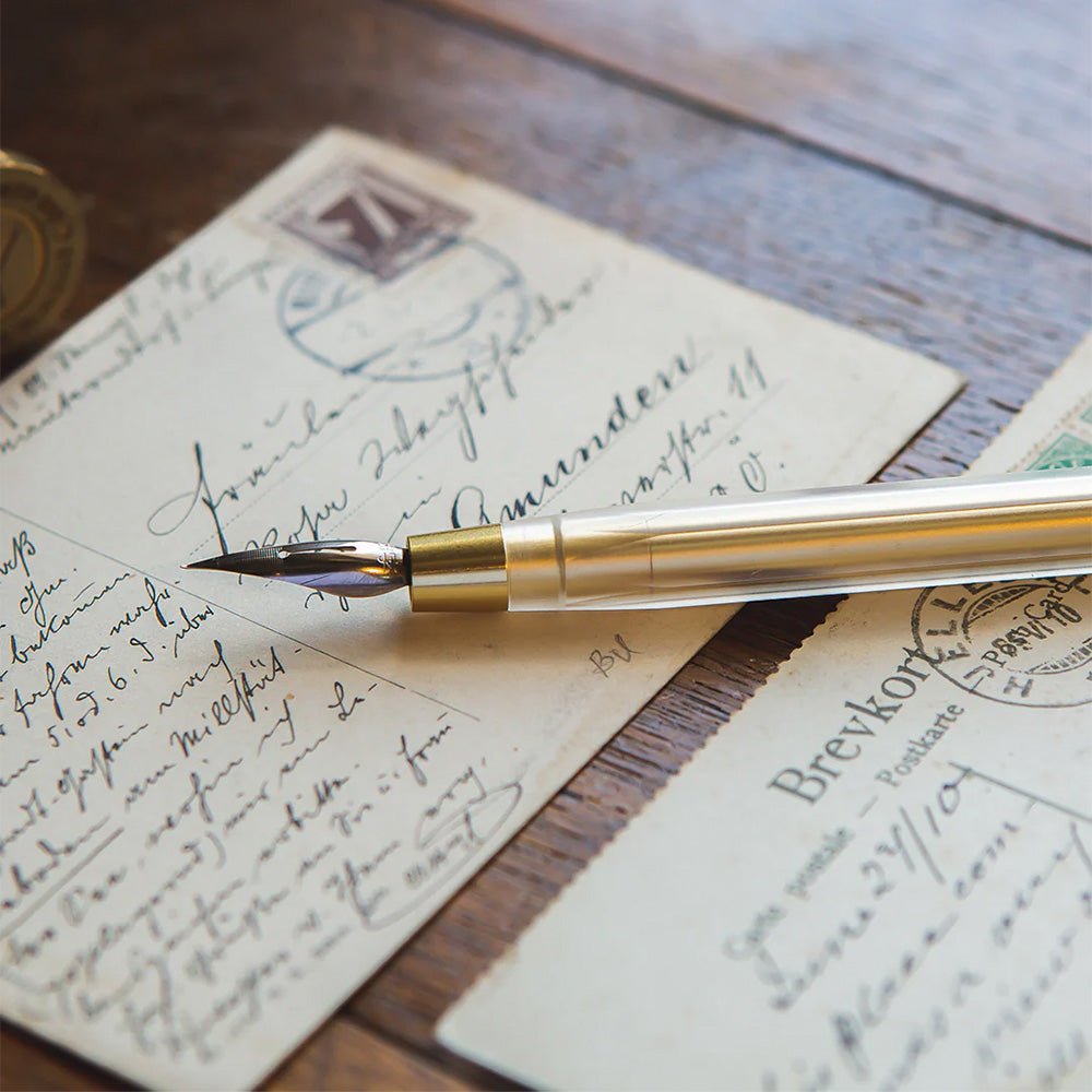 Stylo à tremper Glamor Evolve Elemental en laiton doré
