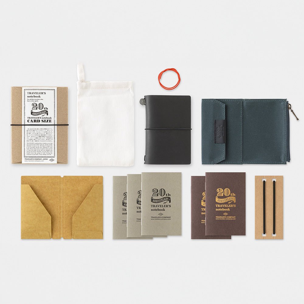 Carnet de voyage format carte, coffret 20e anniversaire noir