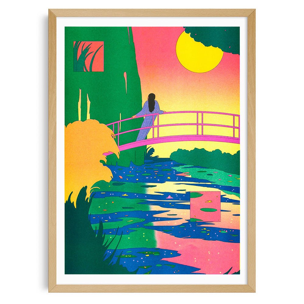 Le Bassin aux nymphéas, harmonie rose Maria Medem Risografía A3