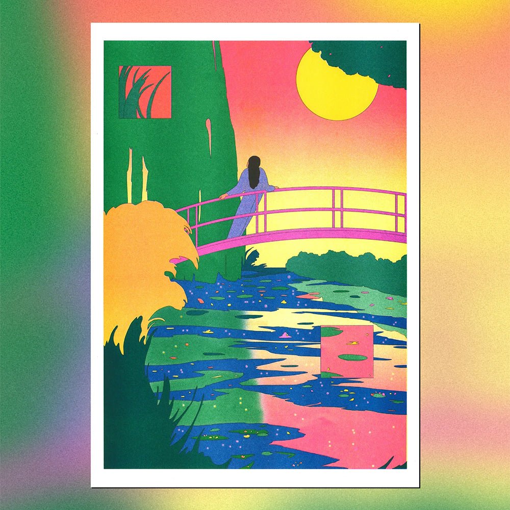 Le Bassin aux nymphéas, harmonie rose Maria Medem Risografía A3