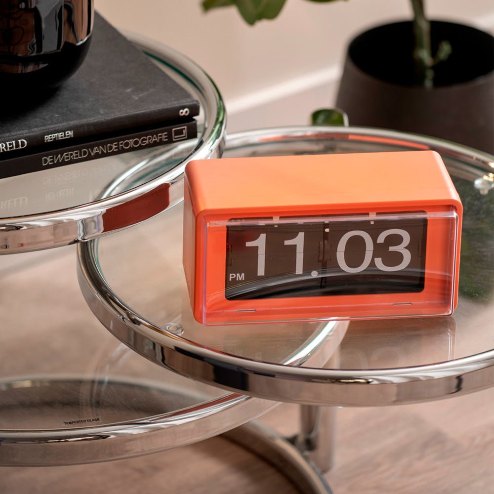 Reloj de Pared / Mesa Retro Boxed Flip Bright Naranja