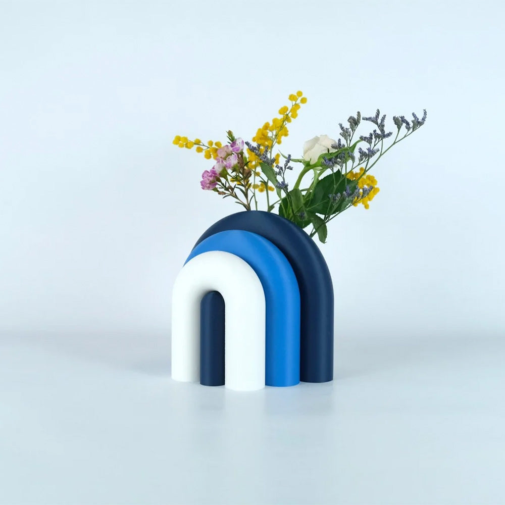 Arc Modular Vase & Bookend – Navy, Blue, White