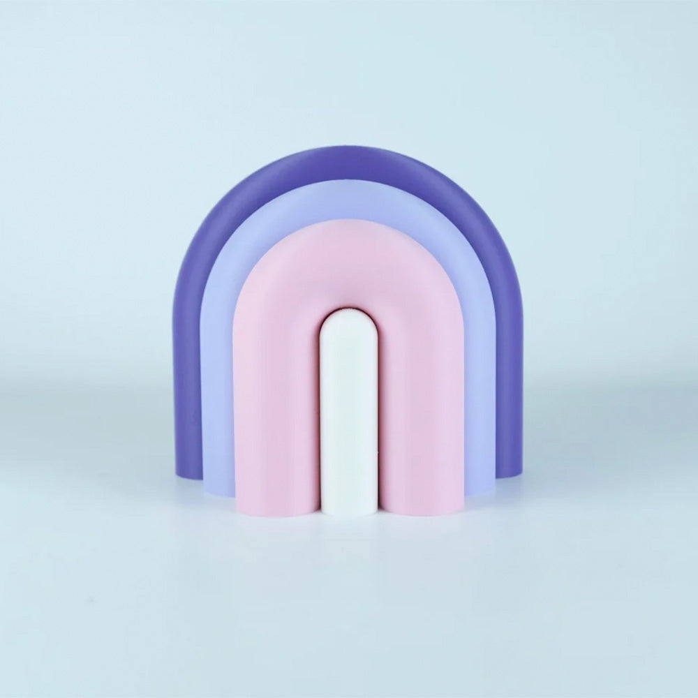 Arc Jarrón Sujetalibros Modular – Violeta, Rosado, Blanco