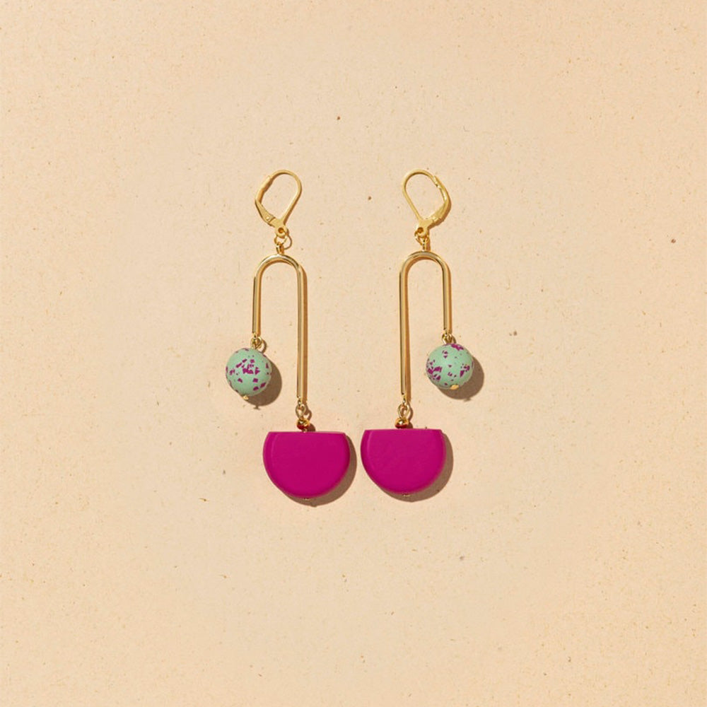 Pendientes Arc Terrazzo Verde Magenta