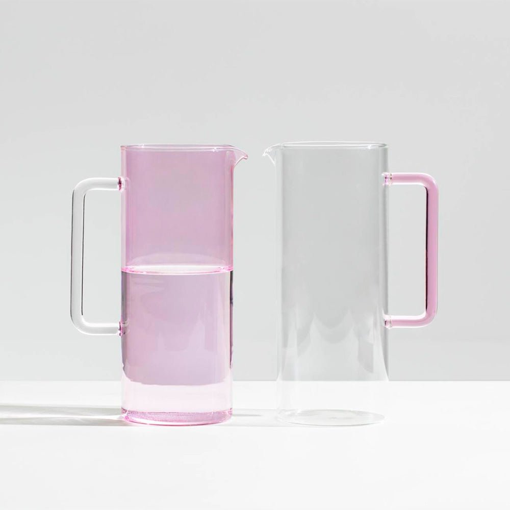 Jarra Tubo con Asa Rosa