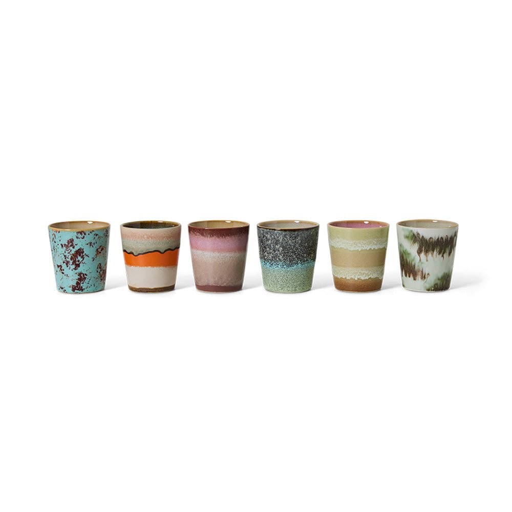 Céramique des années 70 : Mugs à Café - Surréaliste (lot de 6)