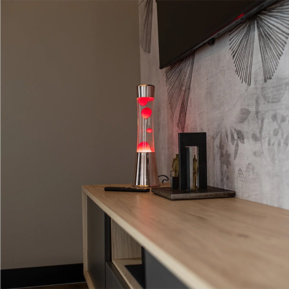 Rose Gold Lava Lamp with Clear Liquid and Magenta Lava