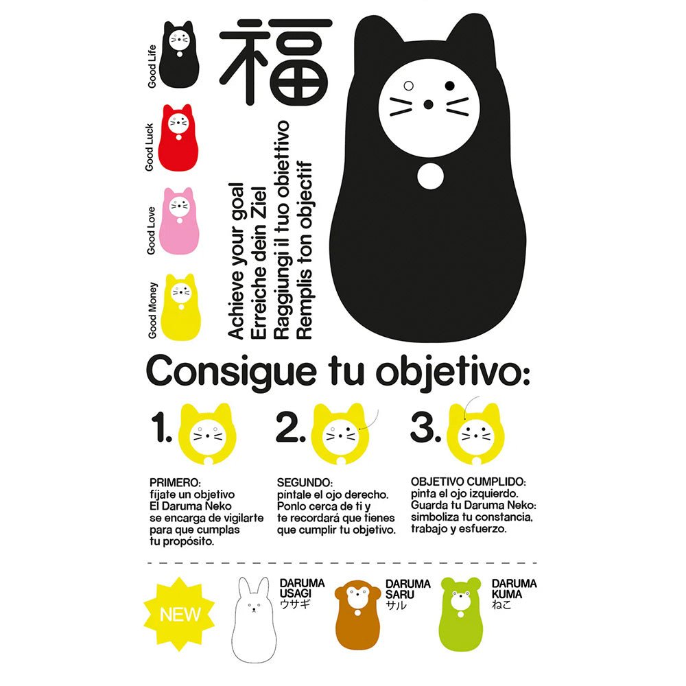 Daruma Neko Black Life