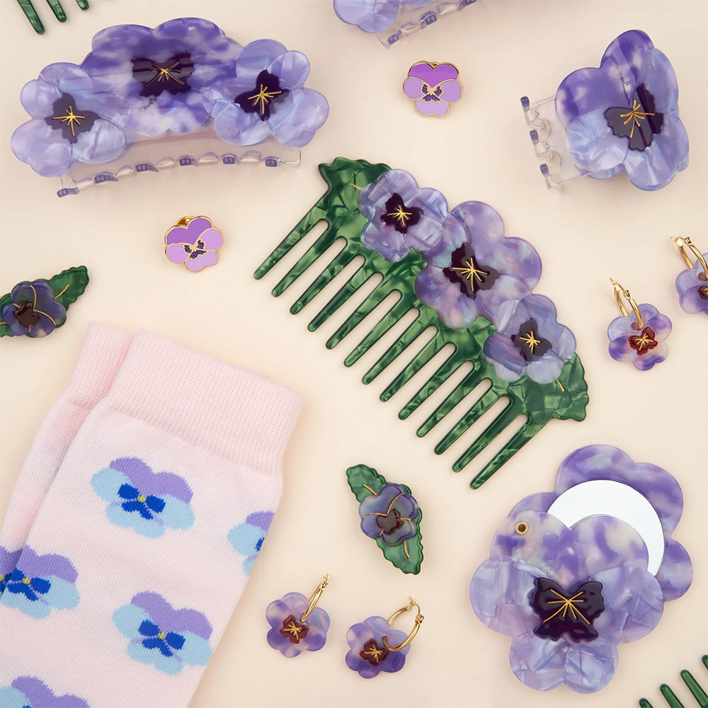 Pendientes Pensamientos Morado
