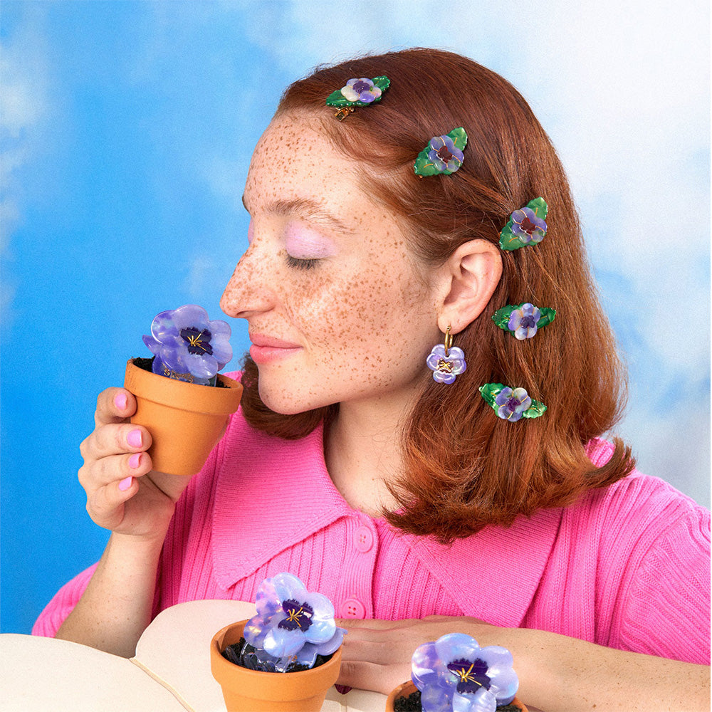 Pendientes Pensamientos Morado