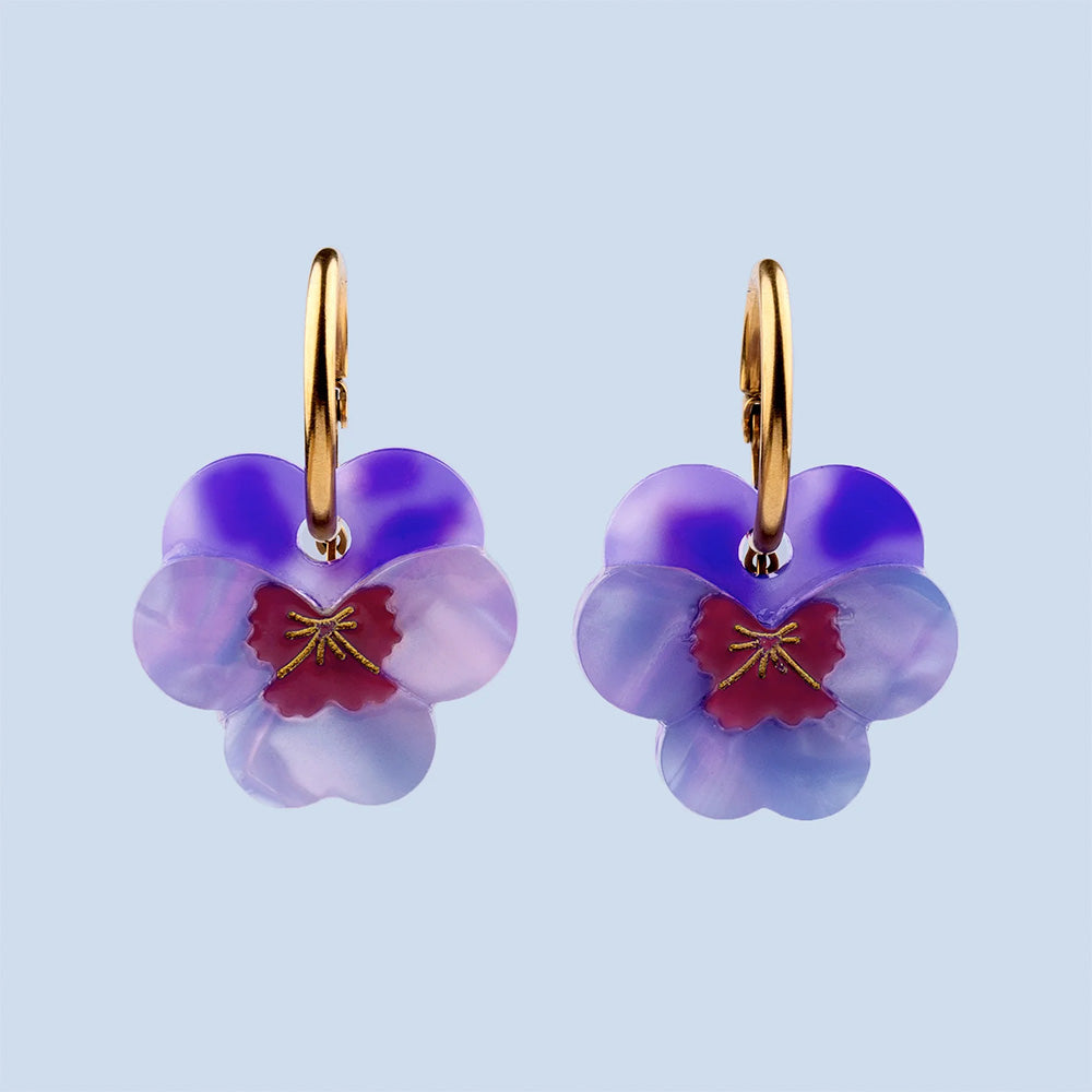 Pendientes Pensamientos Morado