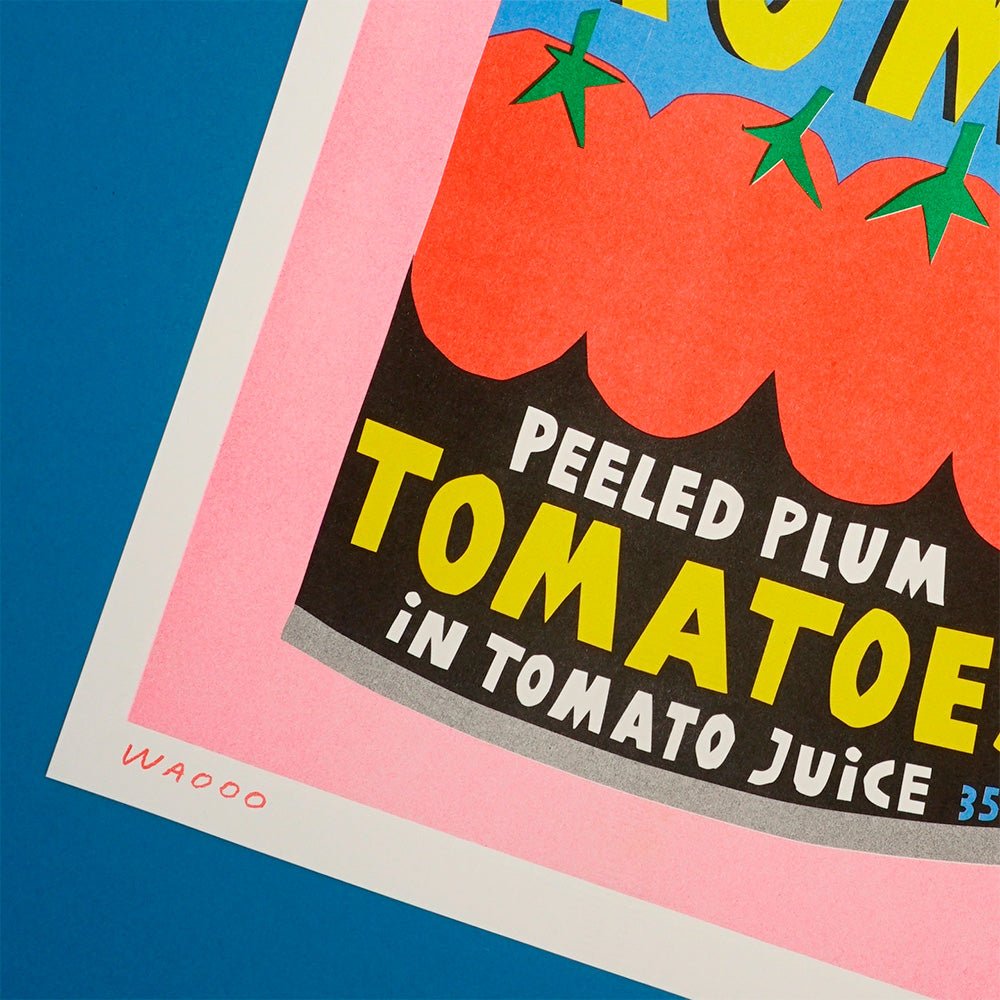 Lata Roma Tomatoes Risografía