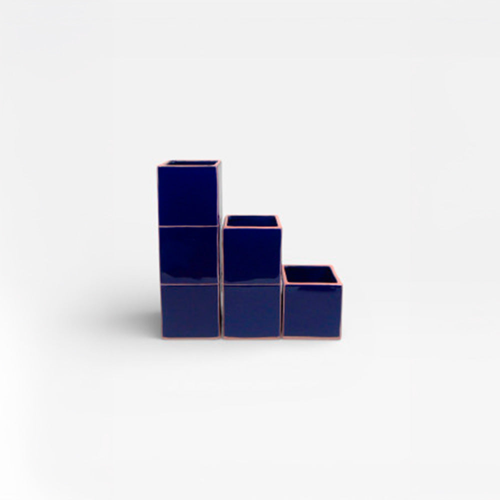 Vase Tile Double Blue / Pink