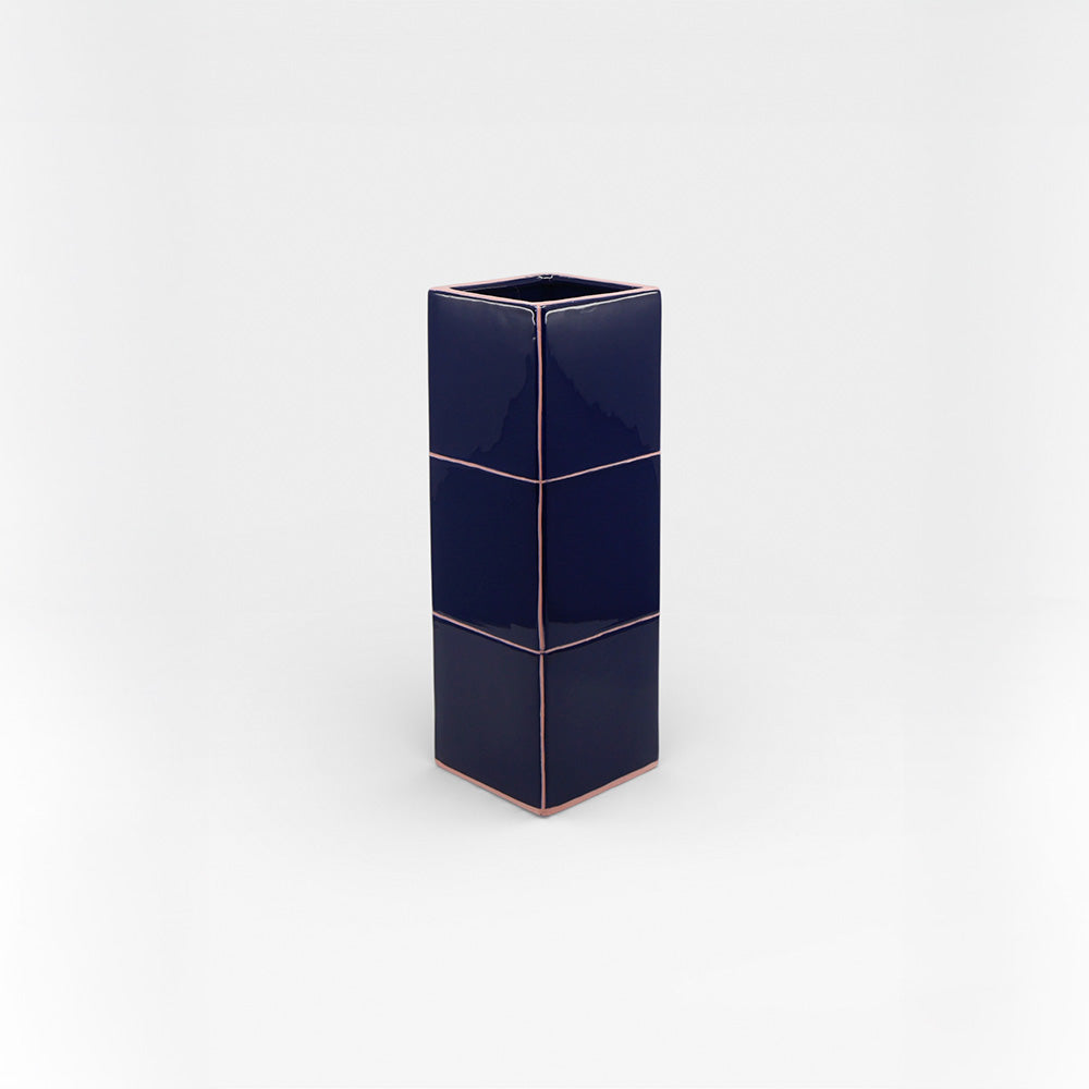 Vase Tile Triple Blue / Pink