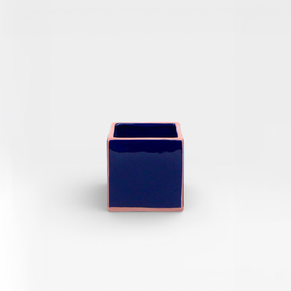 Jarrón Tile Simple Azul / Rosa