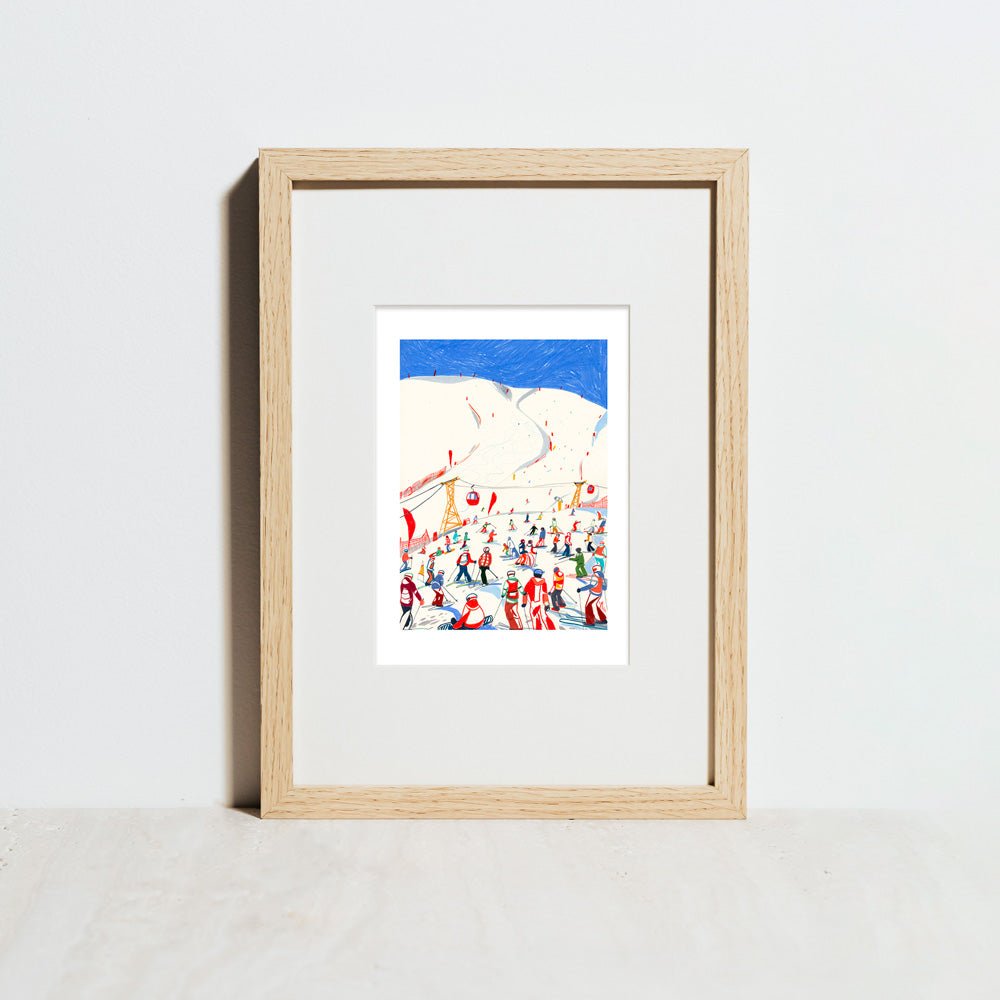 Saison de ski dans le Haut Adige A5 Giclée Print