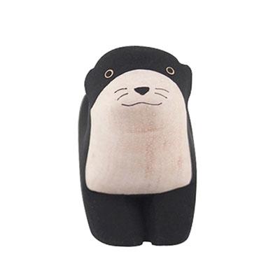 Pole Pole Wooden Animal Black Otter