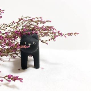 Pole Pole Wooden Animal Black Cat