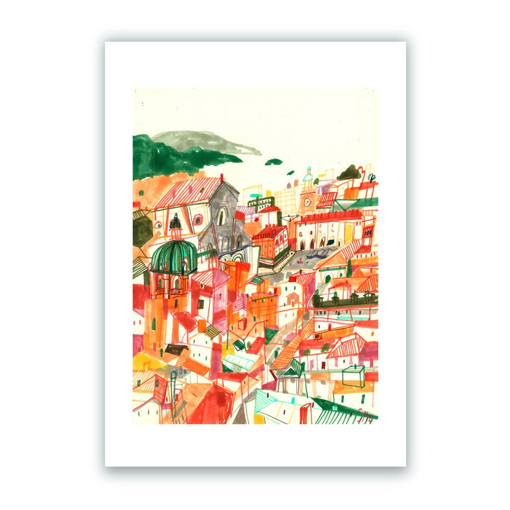 Impression giclée de la ville de Bologne